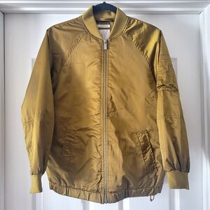 A New Day Bomber Jacket Atrium Green Silky Satin XS Coat Lightweight Trendy